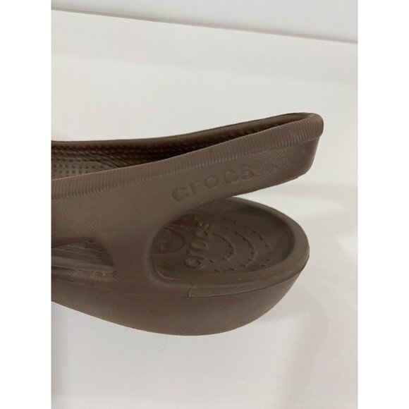 Womens Crocs Brown Malindi Ballet Slip on Sling Back Flat Shoes  size 9 - Picture 6 of 10